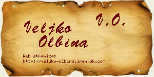 Veljko Olbina vizit kartica